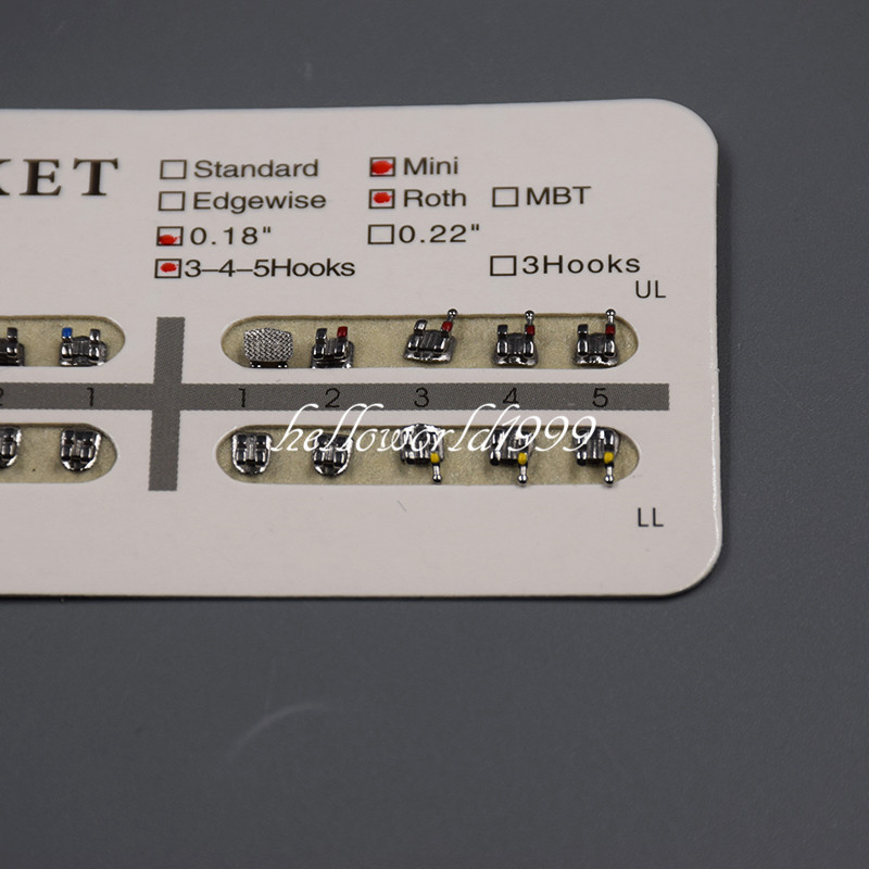 Dental Mini Roth .018 Slot 3-4-5 Hooks Orthodontic Metal Brackets Braces 50 Sets