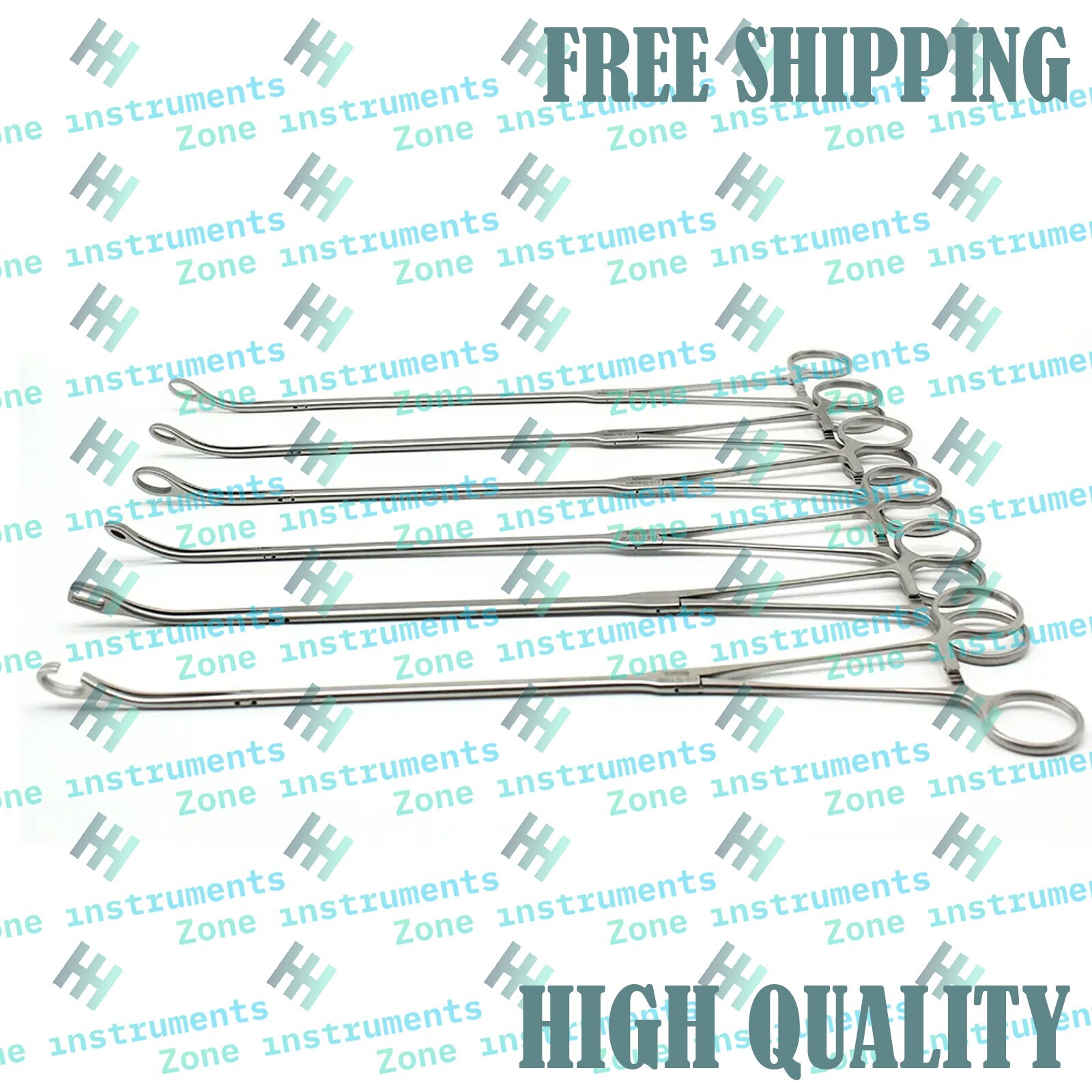 6pcs set Thoracoscopic Tissue Forceps – Thoracic Surgery Grasper Instruments