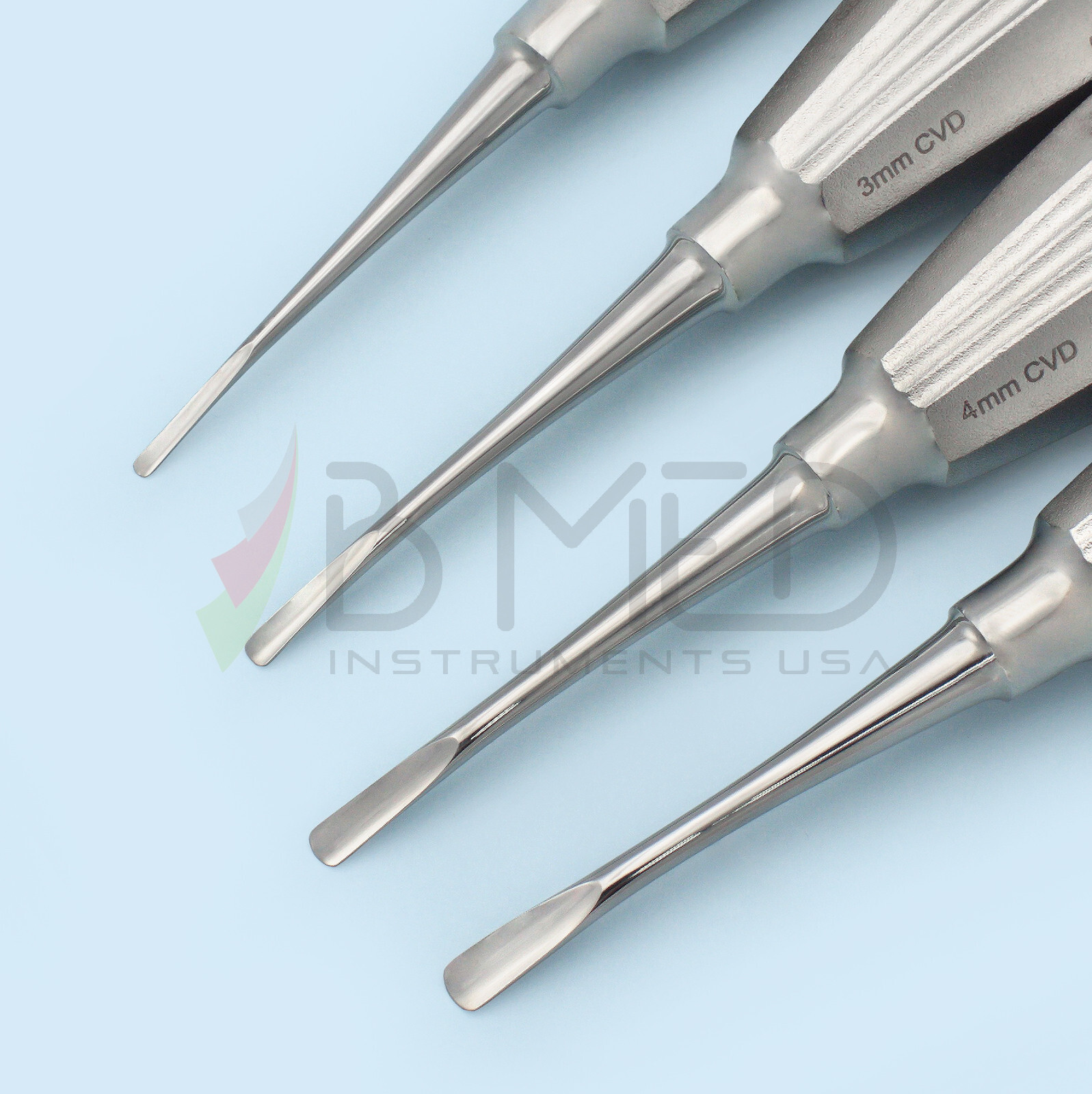 Dental Luxating Elevators Set Curved 2mm 3mm 4mm 5mm Extraction Oral Surgery