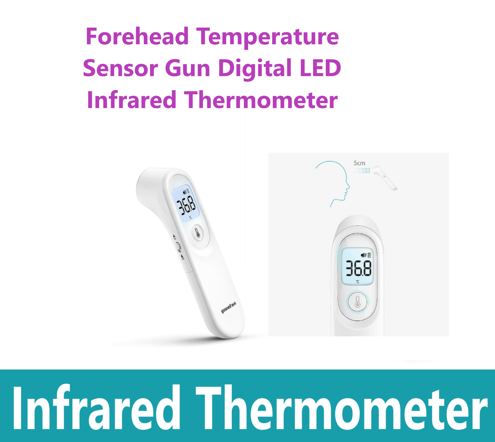 Forehead Temperature Sensor Gun Meter Digital LED Infrared Electric Thermometer