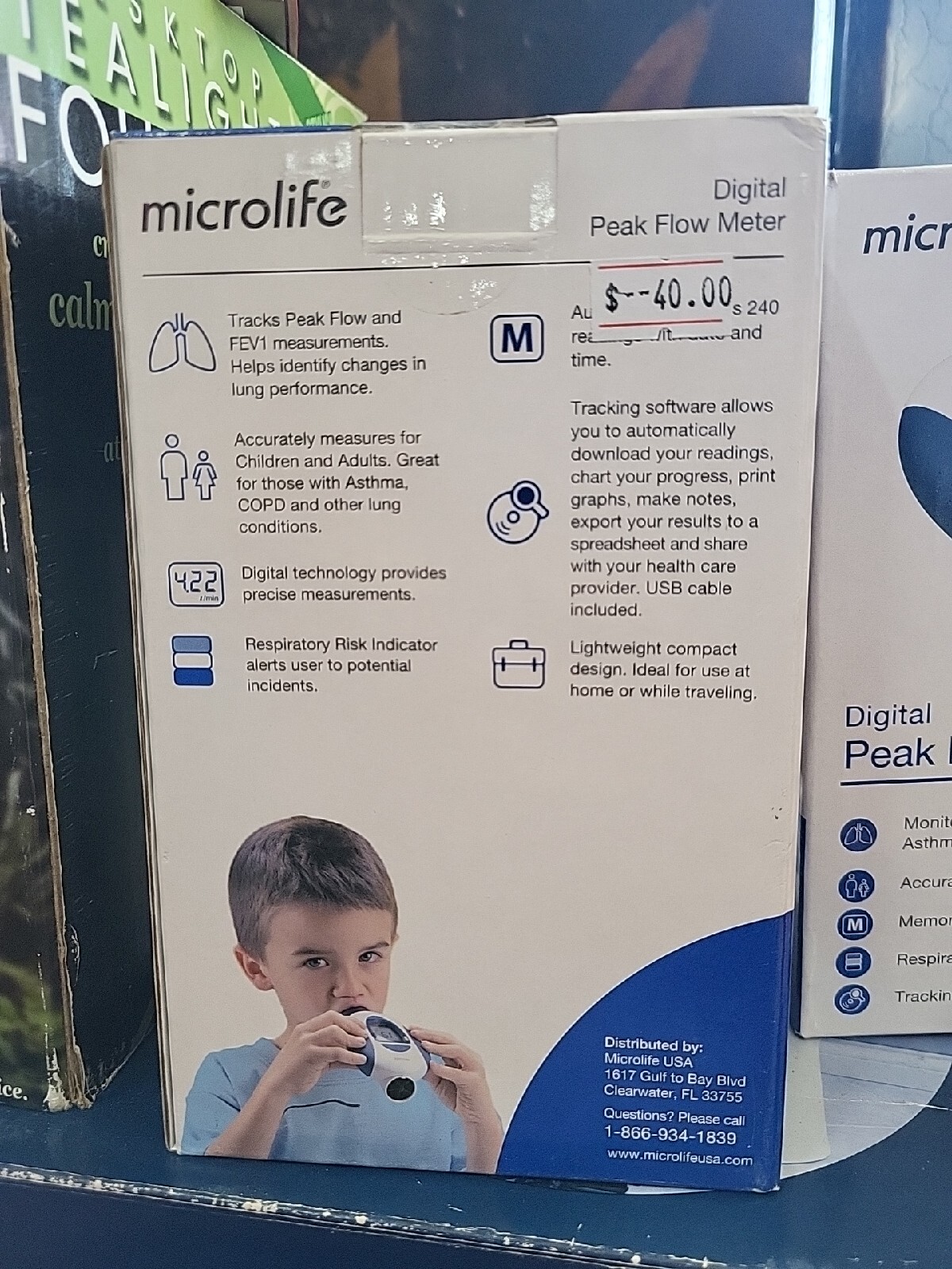 Microlife Peak Flow Respiratory Meter/Respiratory Meter NIB