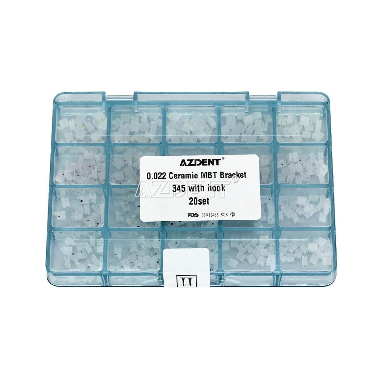 AZDENT Dental Orthodontic Ceramic Brackets Braces Roth MBT .022 Hooks 3 4 5