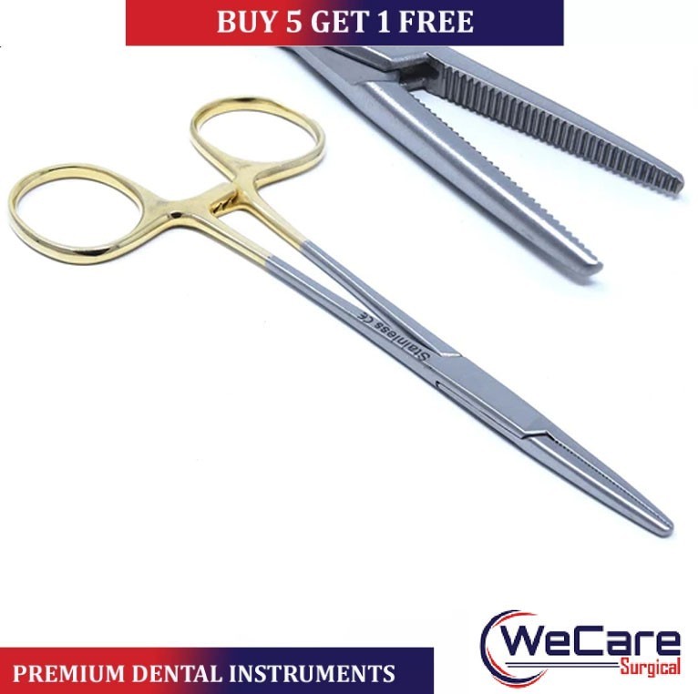 GOLD Mosquito Hemostat Forceps 5″ Straight Surgical Dental Instruments German
