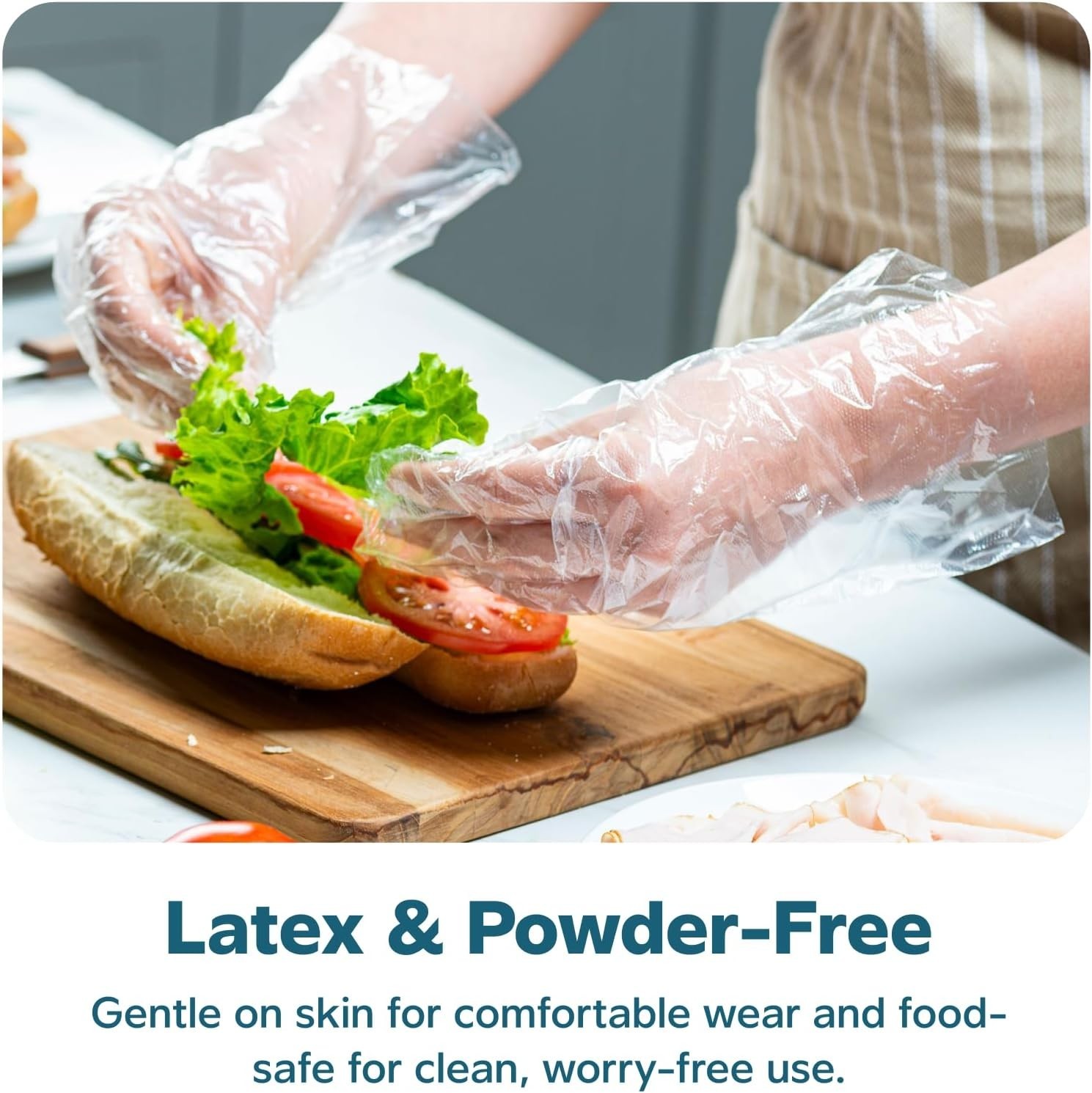 Disposable Poly Gloves Food Prep Cooking Food Service Clear Plastic Powder Free
