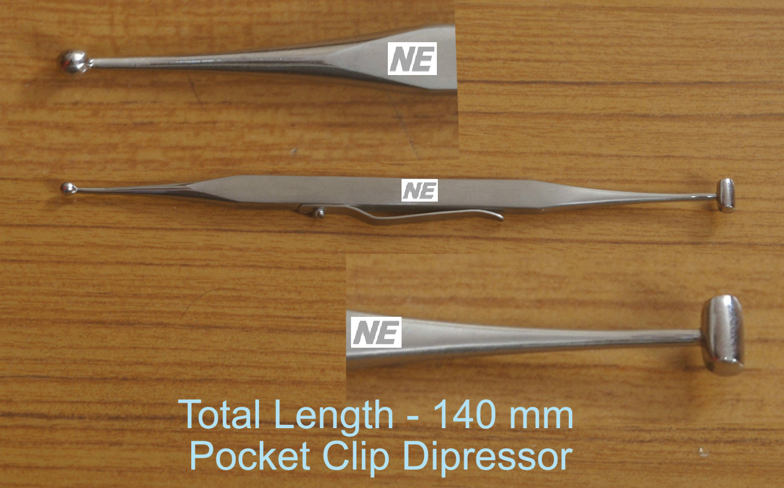 SS Scleral Depressor Double Ended Pocket clip 10 Pieces Ophthalmic Instruments