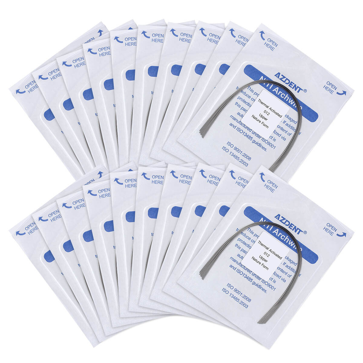 10pcs AZDENT Dental Orthodontic Thermal Activated Niti Round Arch Wire Natural