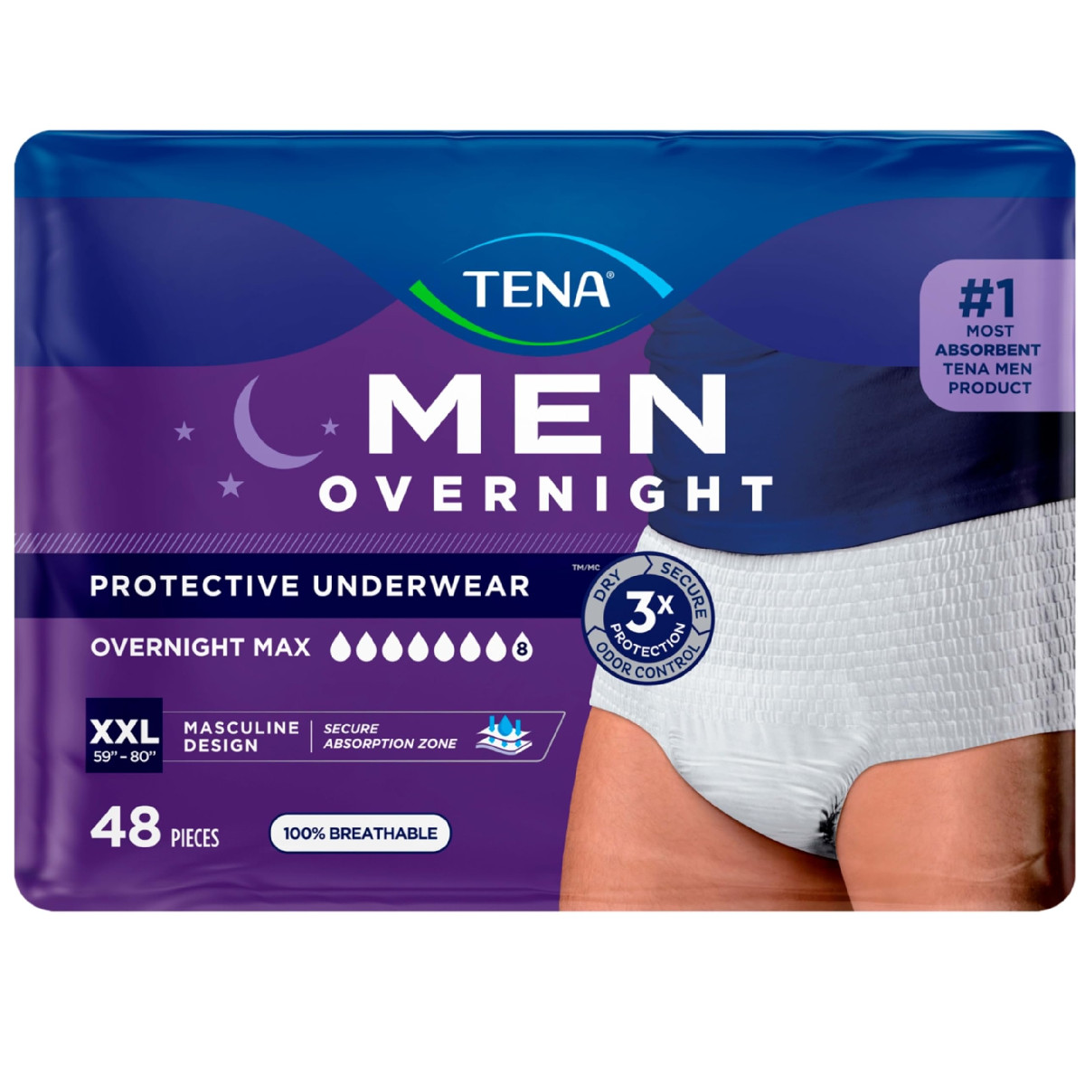 Tena Men Protective Incontinence Underwear For Men Overnight Max Absorbency Xxl