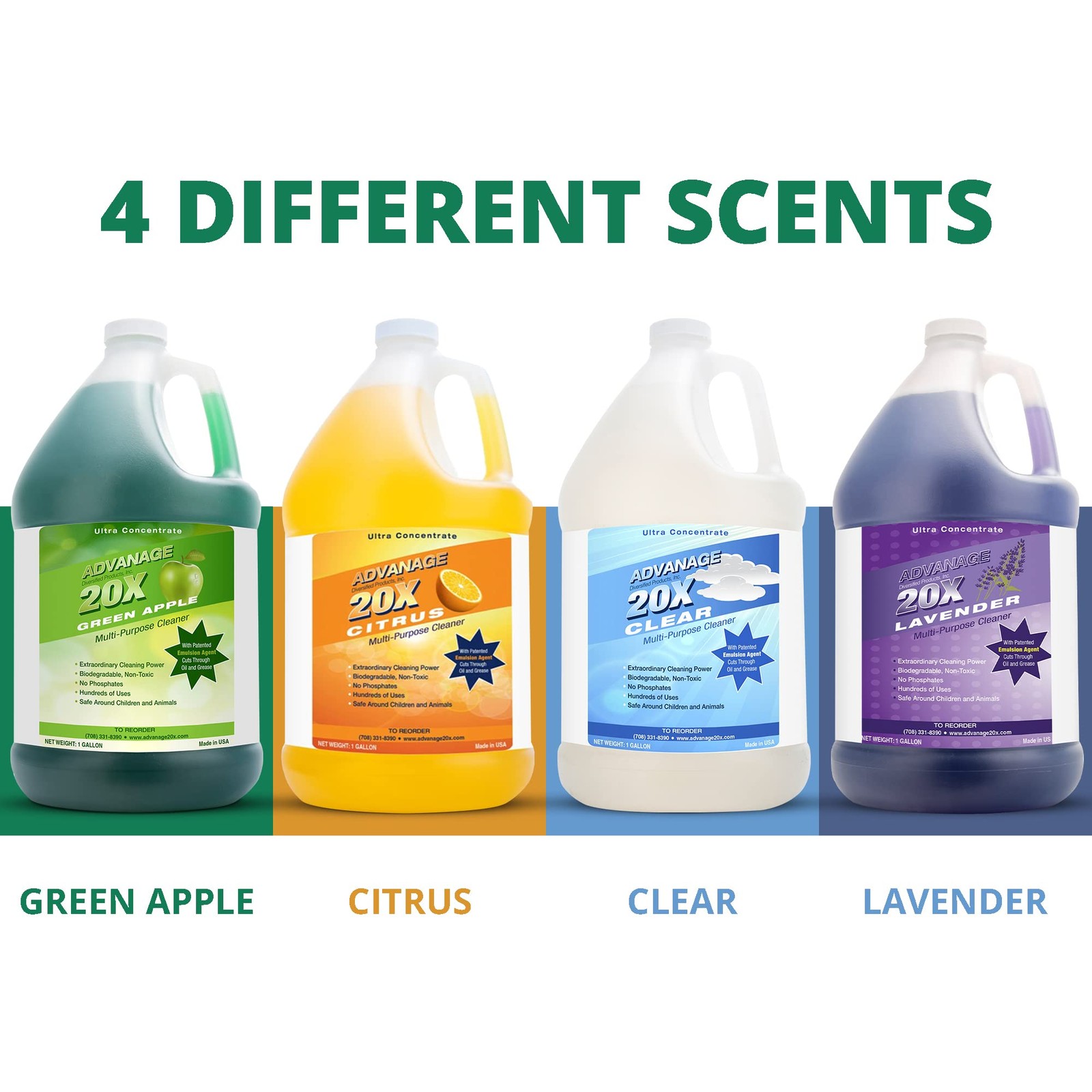 Advanage 20X Concentrated All-Purpose Cleaner – Unscented, Multi-Surface, 128oz