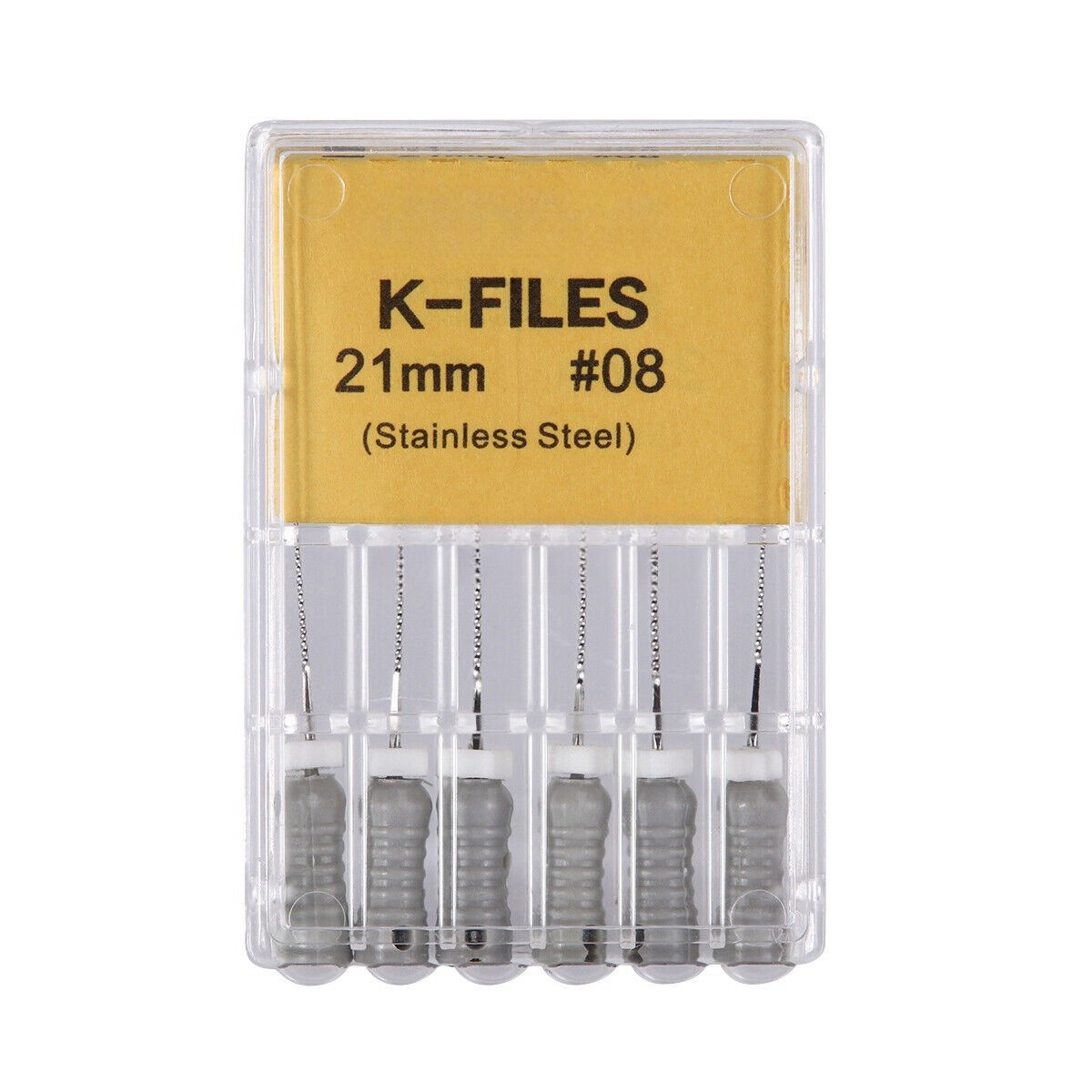 K-FILE Dental Endodontic Root Canal Hand Use K-Files 25mm Stainless Steel 6 Pcs