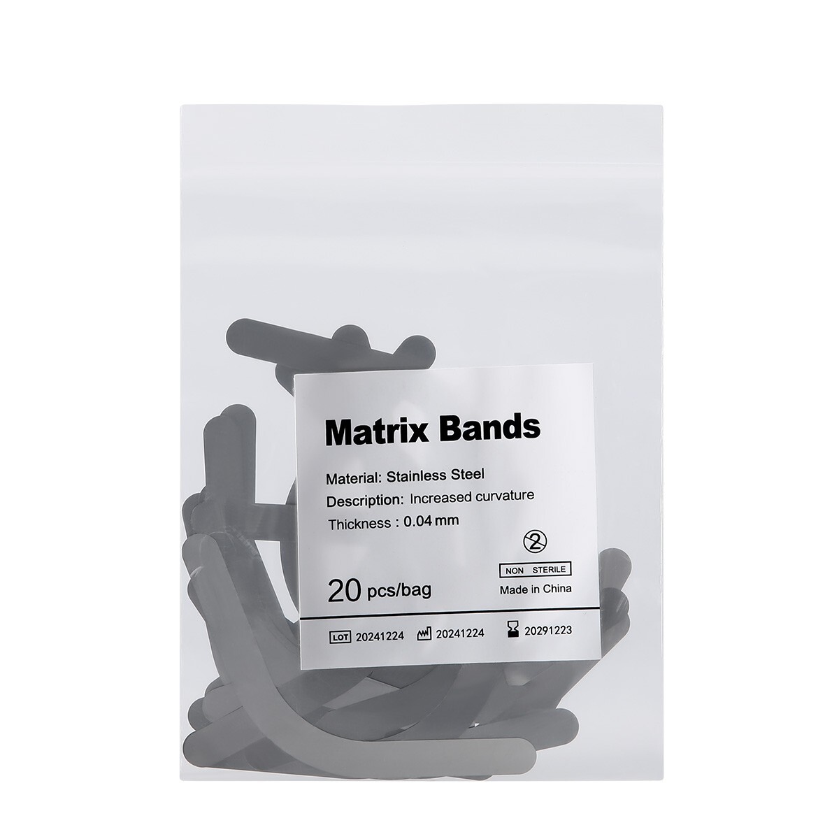 Dental Sectional Matrix System Contoured Metal Matrices Refill Matrix Bands