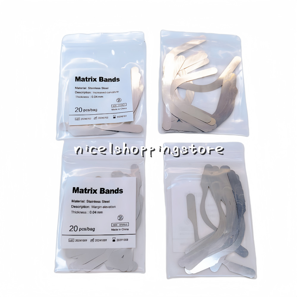 20Pcs/Bag Dental Tofflemire Matrix Bands 0.04mm Margin Elevation/Large Curvature