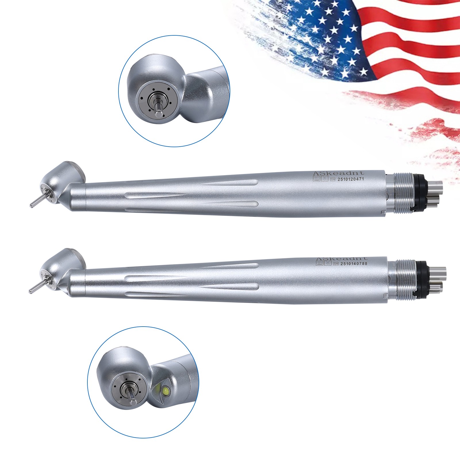 Dental (LED) Surgical High Speed Handpiece 45° Degree Turbine 2/4Hole for NSK OR