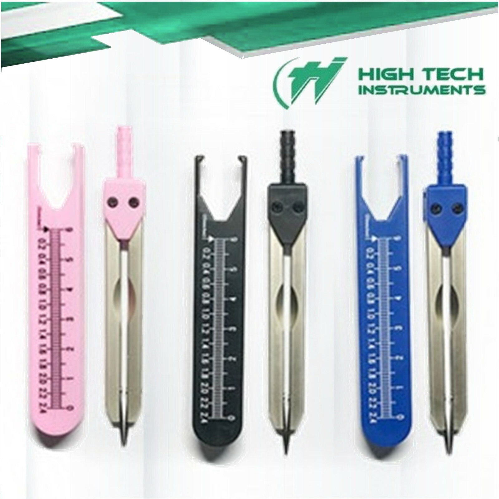 3 Brass Deluxe ECG/EKG Calipers With Cover Ruler Compasses New, Nurse US Seller