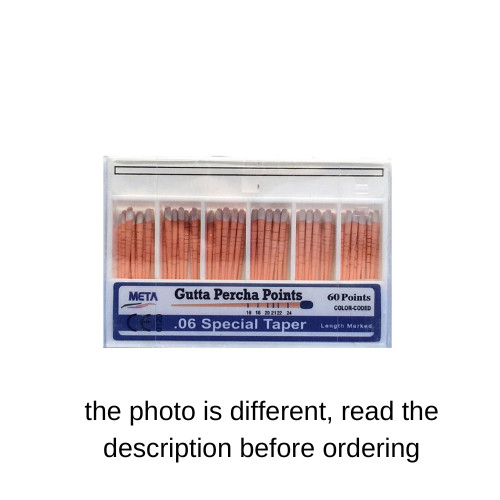 Meta Gutta Percha Points – #40, Taper 0.04, Color Coded, Spill-Proof Box