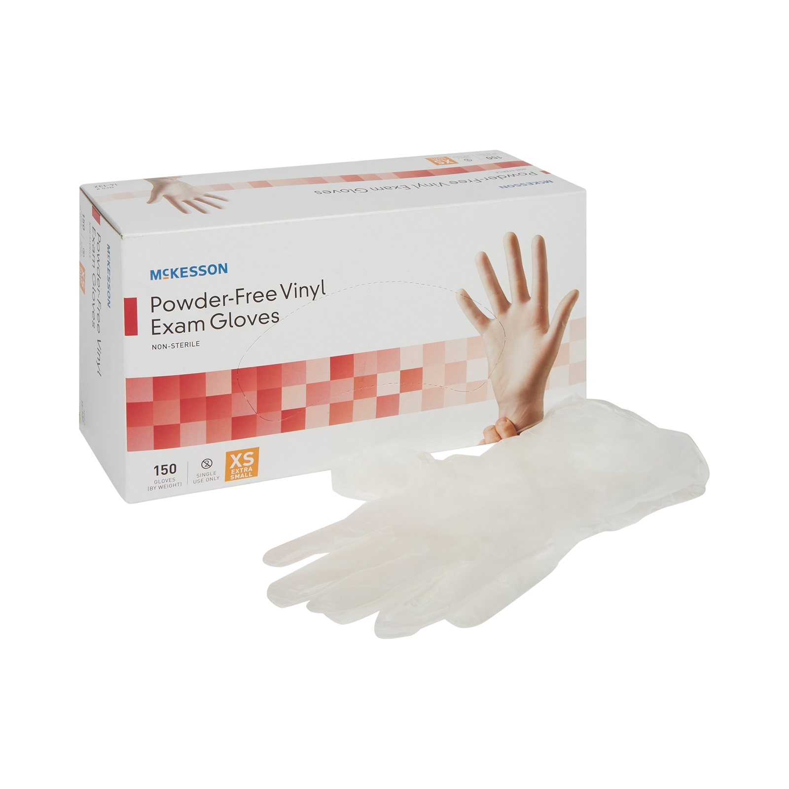 McKesson Vinyl Exam Glove Standard Cuff Length X-SMALL 150 per Box