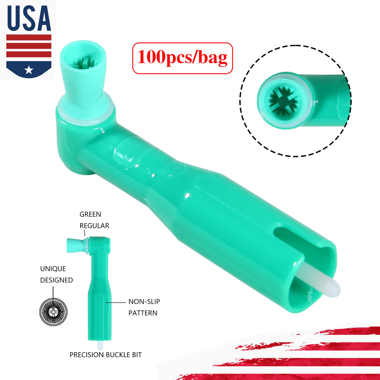 100pcs Dental Disposable Prophy Angles Soft Cup Latex Free Right Angle 90° angle