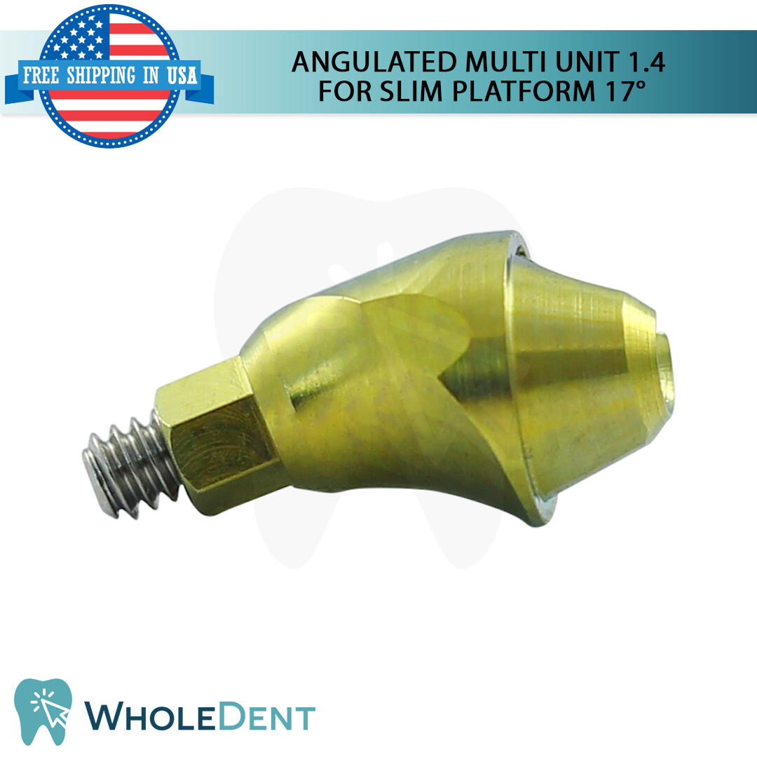 1x Dental Titanium Angulated Multi Unit 1.4mm Prosthetic 17° Slim Int Hex 2.0mm