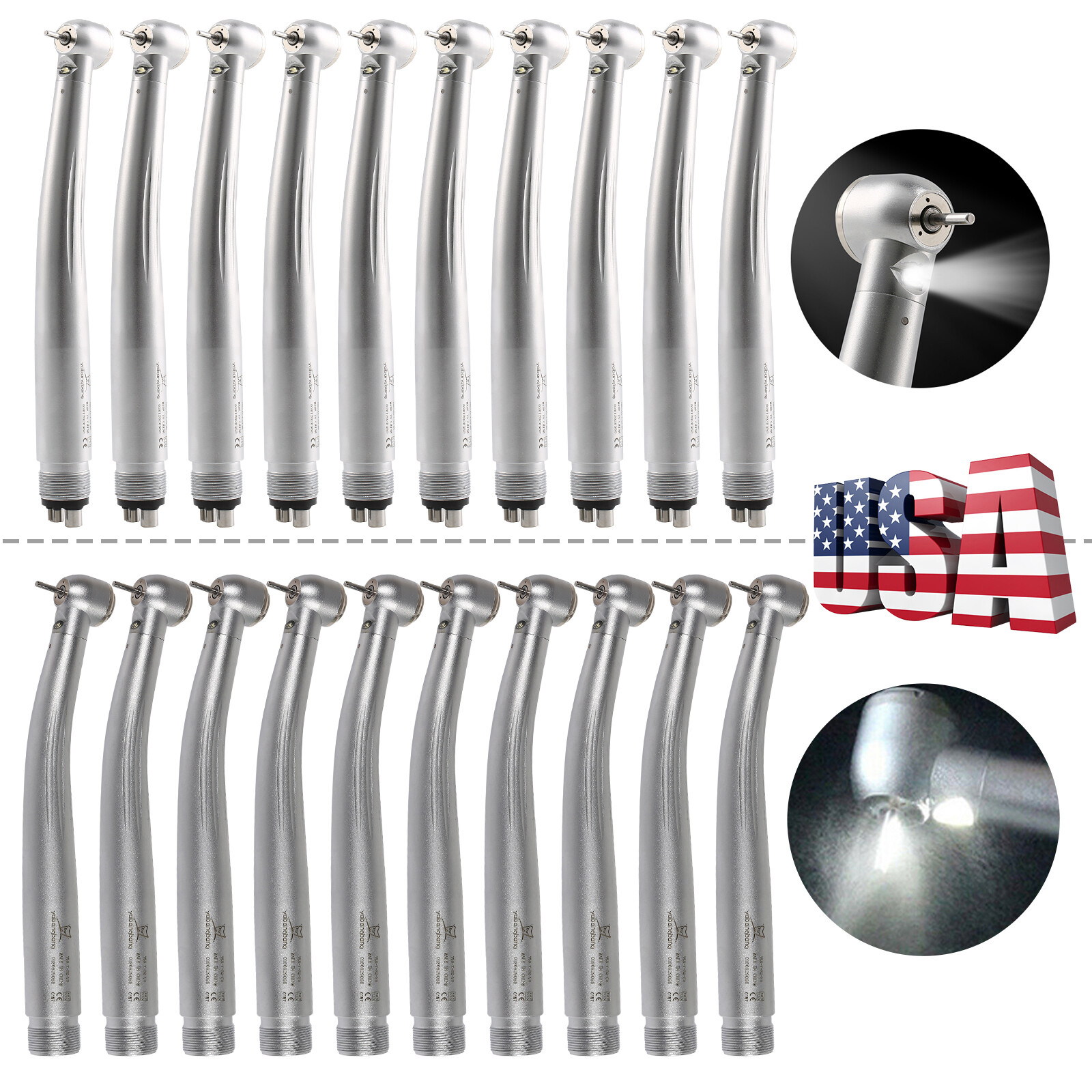YABANG E-generator Dental LED Fiber Optic High Speed Handpiece 2/4 hole YBM
