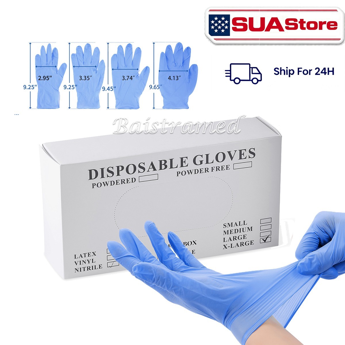 Puncture Resistant Nitrile Gloves Touchscreen Compatible 100pcs Latex Free S-XL