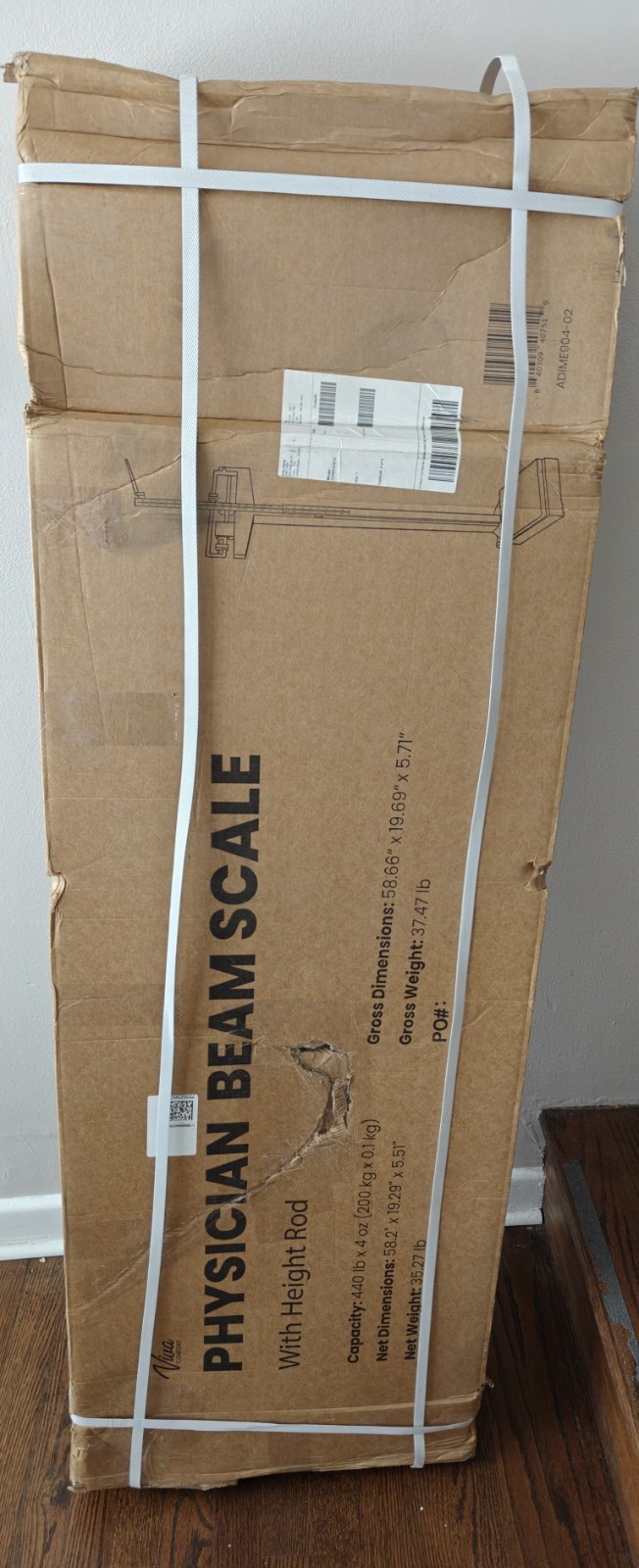 Physician Beam Scale with Height Rod 440 Lbs Capacity