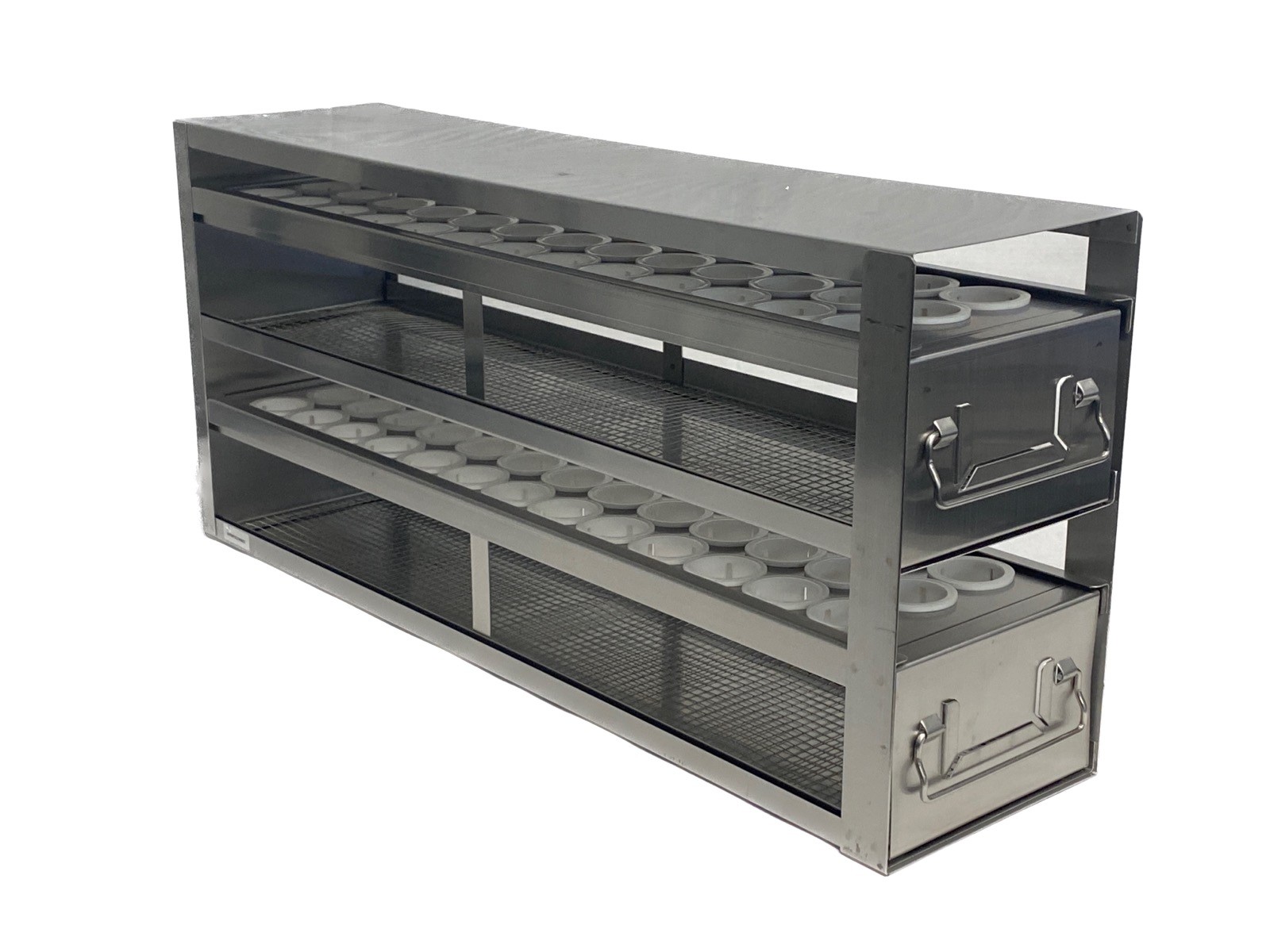 USA Lab Upright SS Freezer Rack w/ 2-Drawer for 50mL Centrifuge Tube 2483-3550