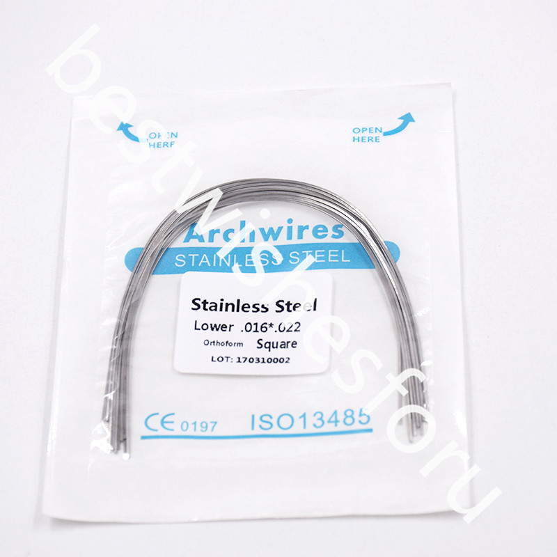 10x Dental Stainless Steel Orthodontic Rectangular Arch Wires Square 16*22 Lower