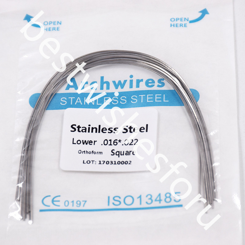 10x Dental Stainless Steel Orthodontic Rectangular Arch Wires Square 16*22 Lower