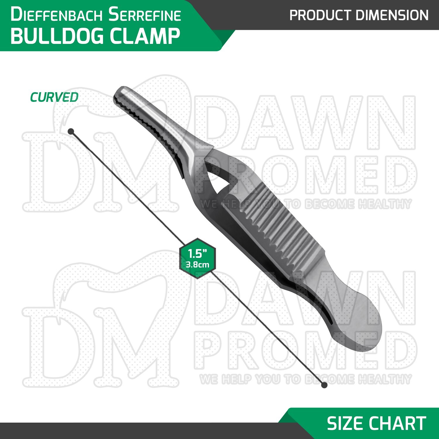 2 Pcs Debakey Bulldog Clamp 1.5″ Straight & Curved Atraumatic Forceps Set