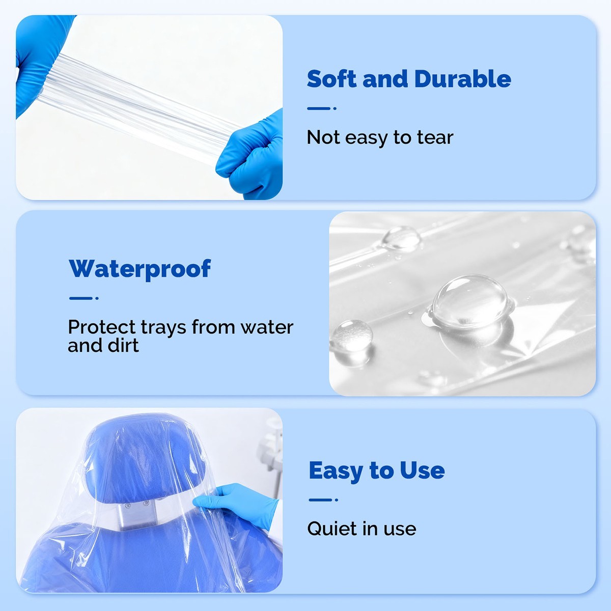 Dental Disposable Full Chair Sleeves Protective Cover Clear Plastic 29″x80″125Pc