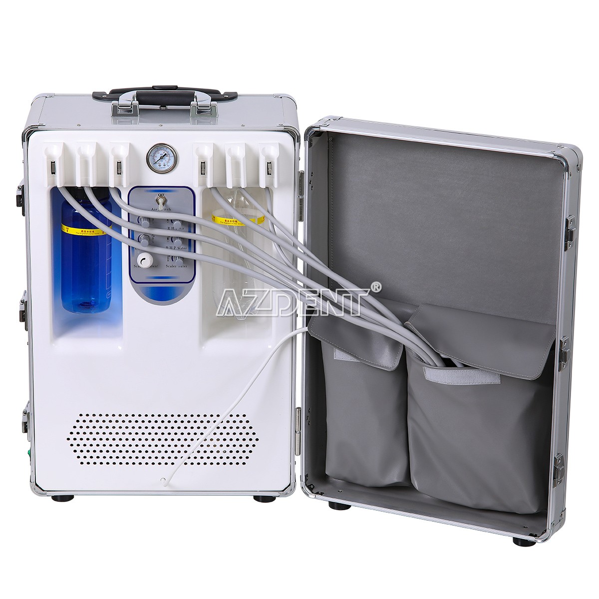 Portable Dental Delivery Unit Cart Built in Air Compressor Curing light scaler