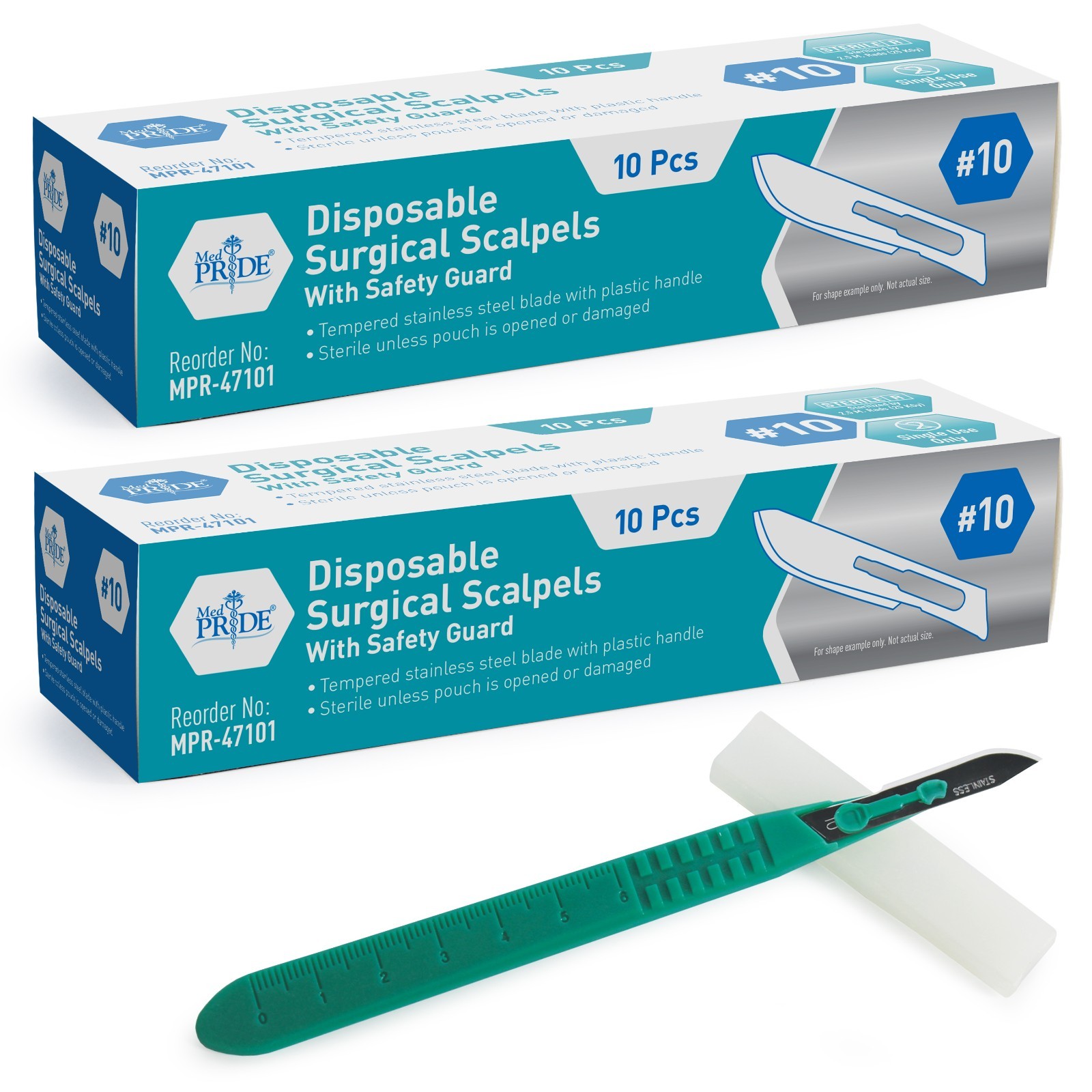 MED PRIDE Sterile Disposable Surgical Scalpels #10 #11 Plastic Handle 20-40ct