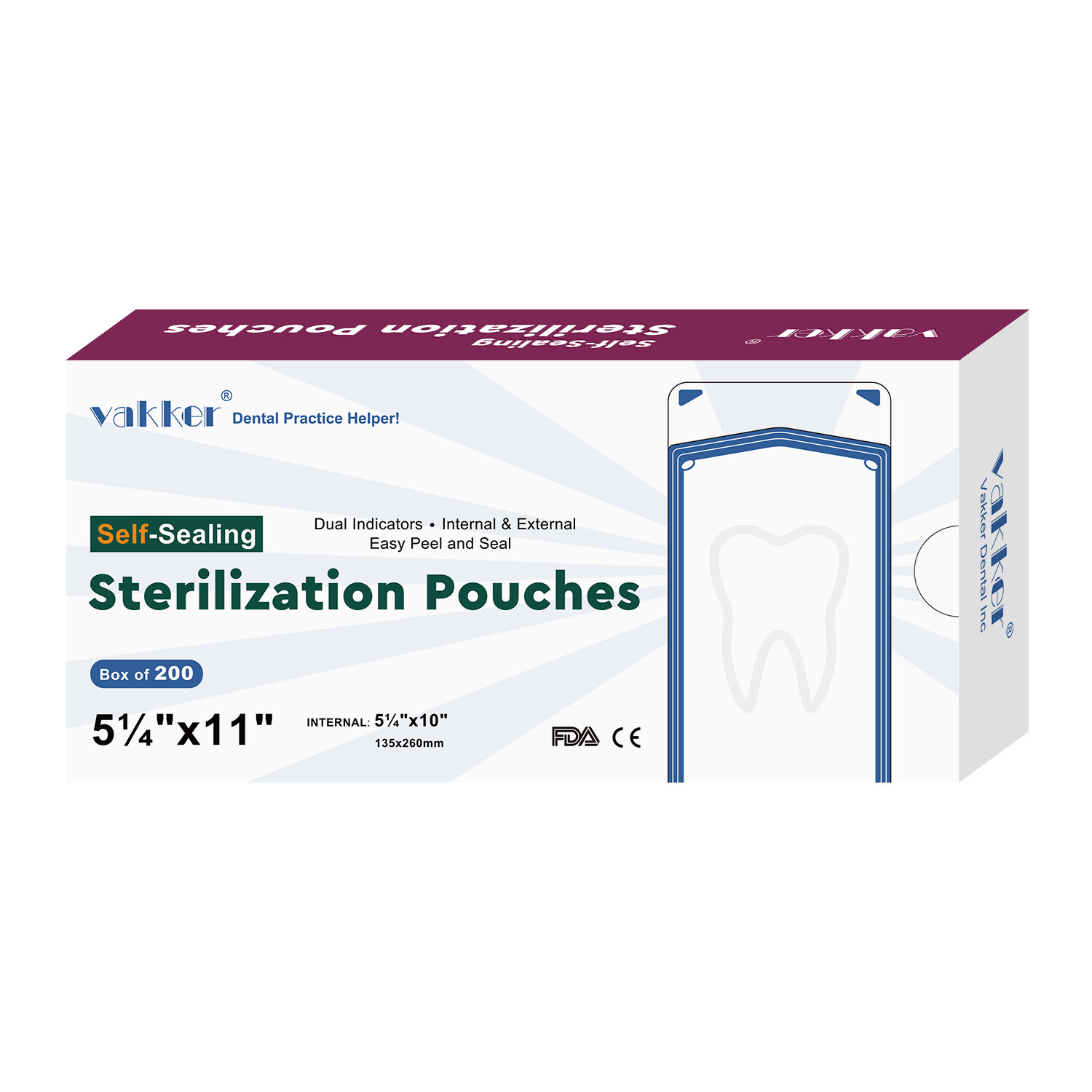 Self Sterilization Pouches Autoclave Sterilizer Bags Dental Medical Tattoo Nail