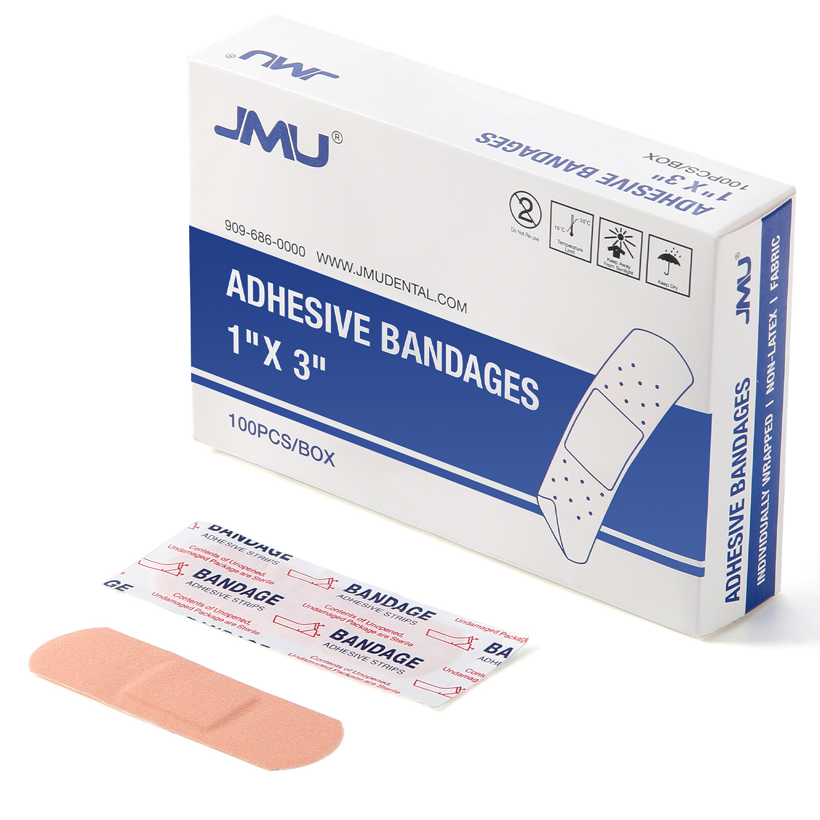 100pcs/box Individuall Sterile Packaged Adhesive Bandages Cloth Fabric Stretch