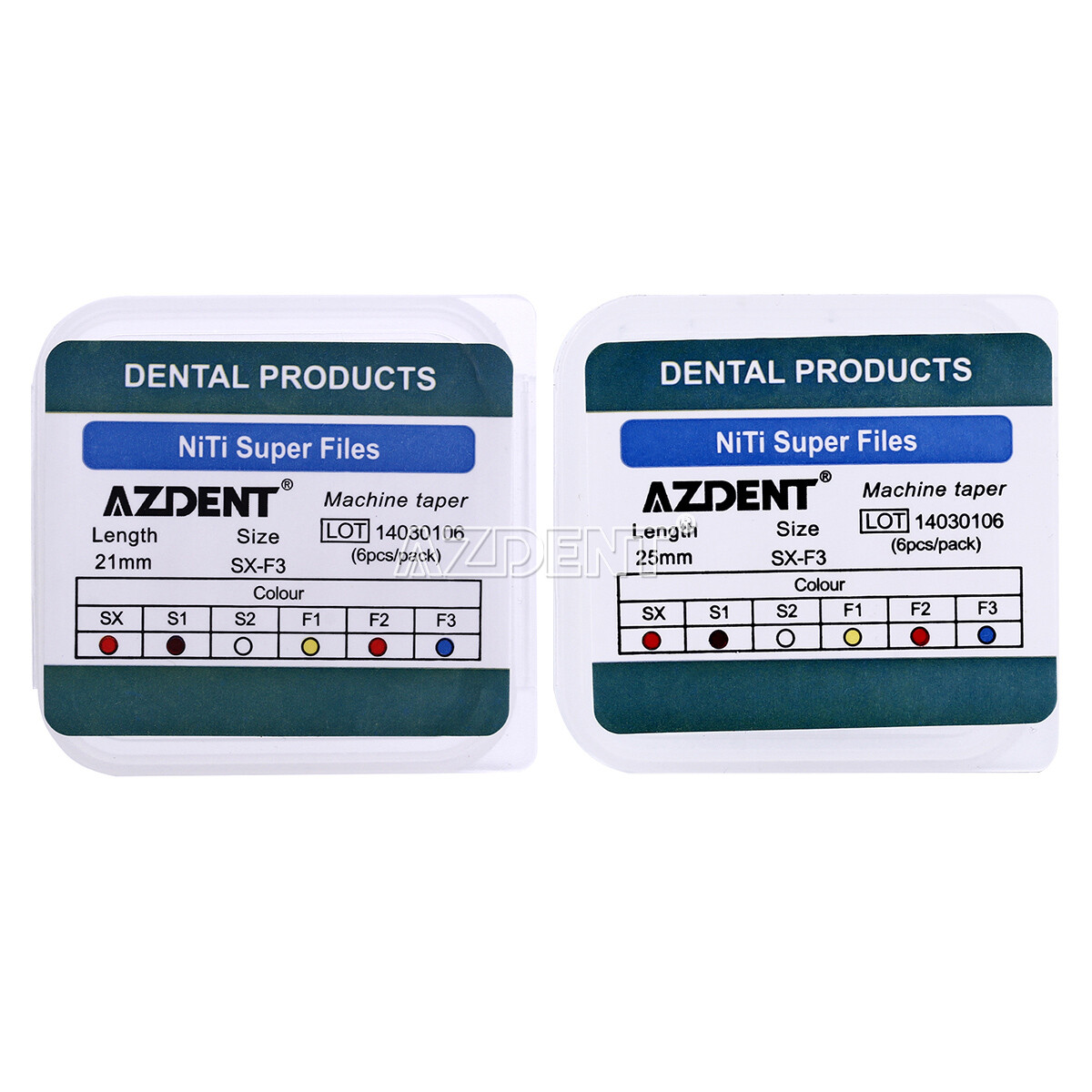 AZDENT Dental Endo Root Canal NiTi Super Rotary Files Engine Use SX-F3 25mm/21mm
