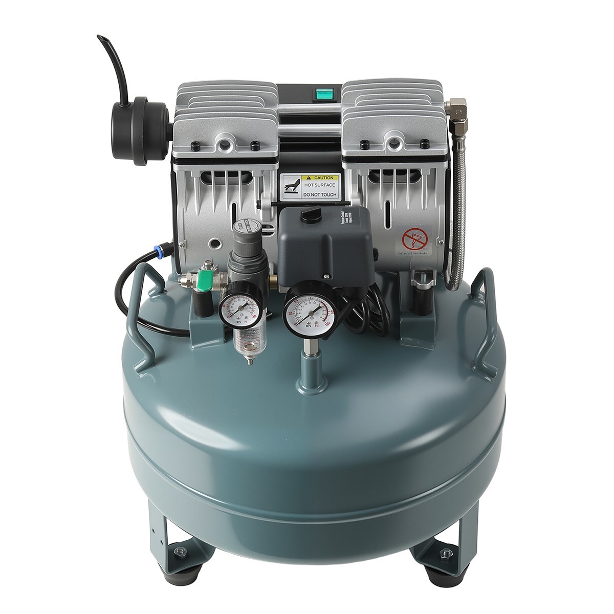 24L Portable Dental Air Compressor Oil Free Silent Air Pump 600W 118 L/min