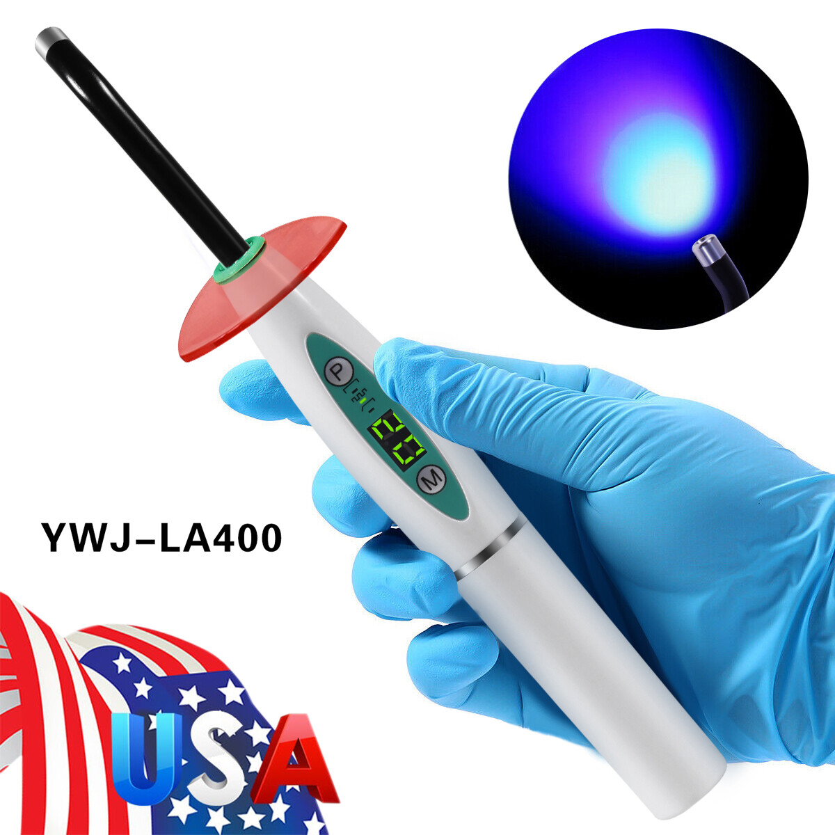 Dental Wireless Cordless LED Cure Curing Light Lamp 1500mw 5W Tool Resin Cure US
