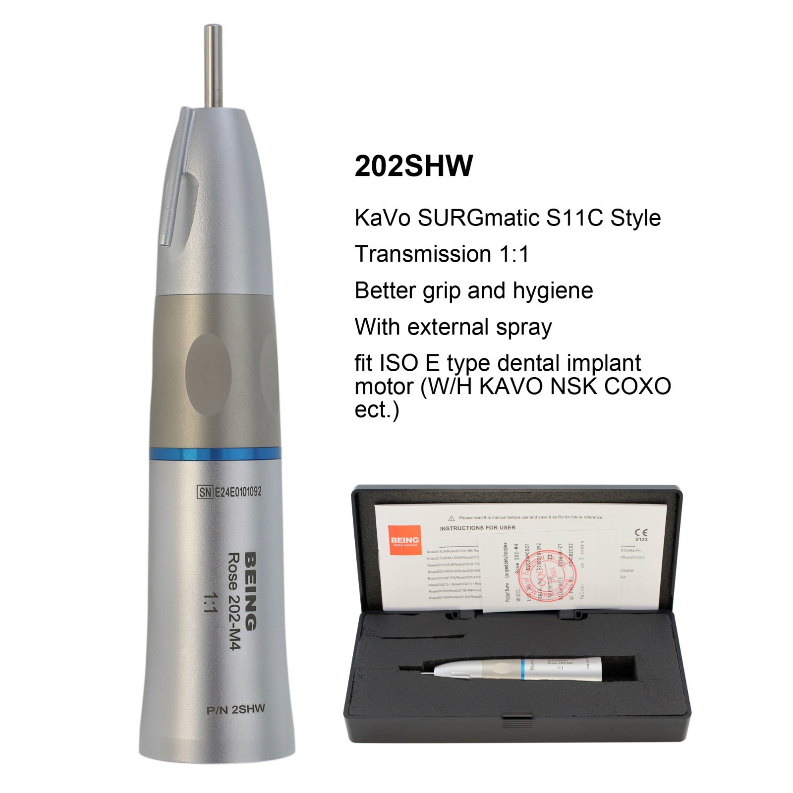 Dental 32:1 20:1 1:1 1:2 Implant Surgical Handpiece Straight Contra Angle