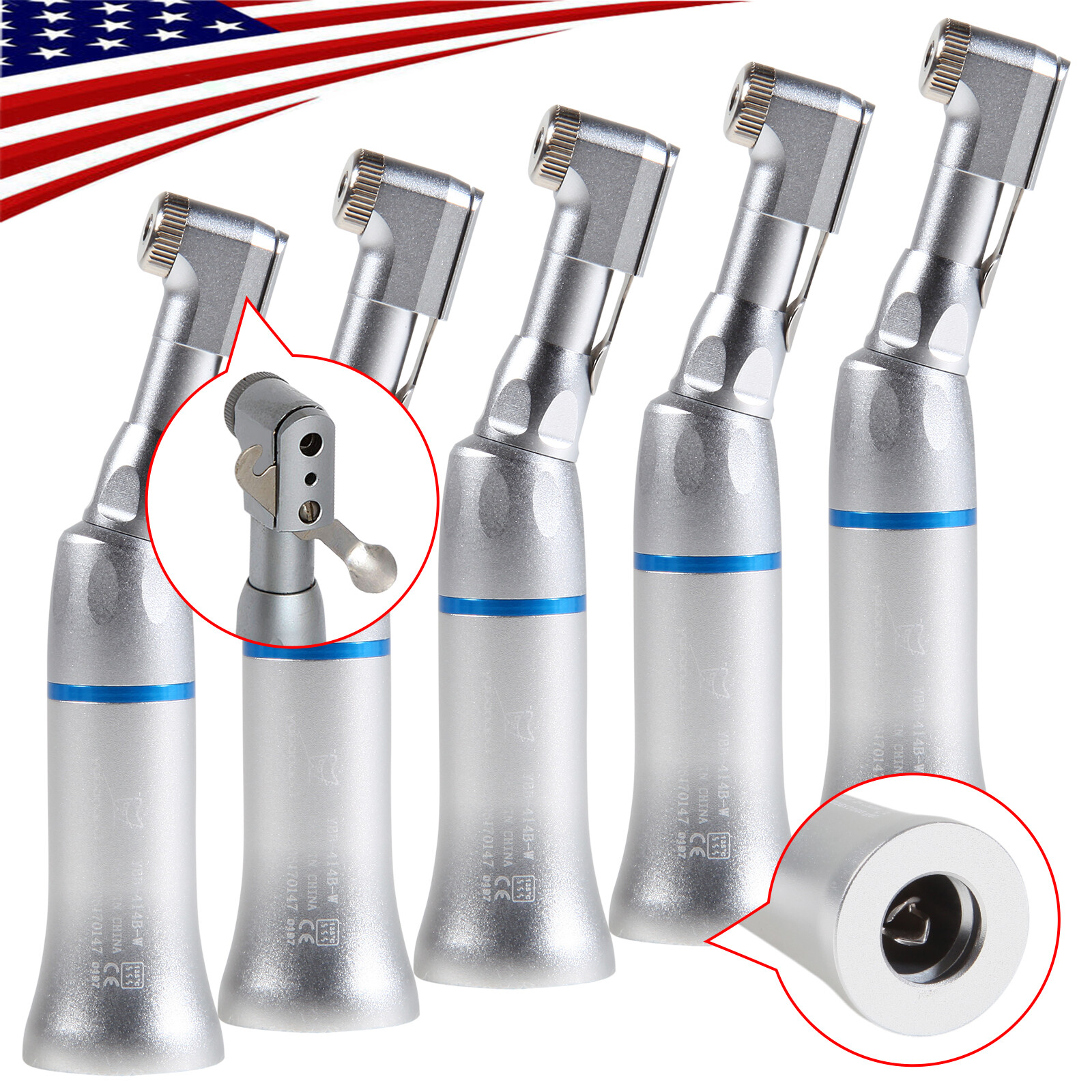 1-10PCS NSK Style Dental Slow Low Speed Contra Angle Handpiece Latch 1:1 E-type