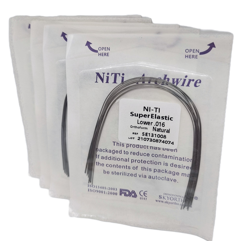 Dental Orthodontic Arch Wire Super Elastic Niti Round Rectangular Natural Form