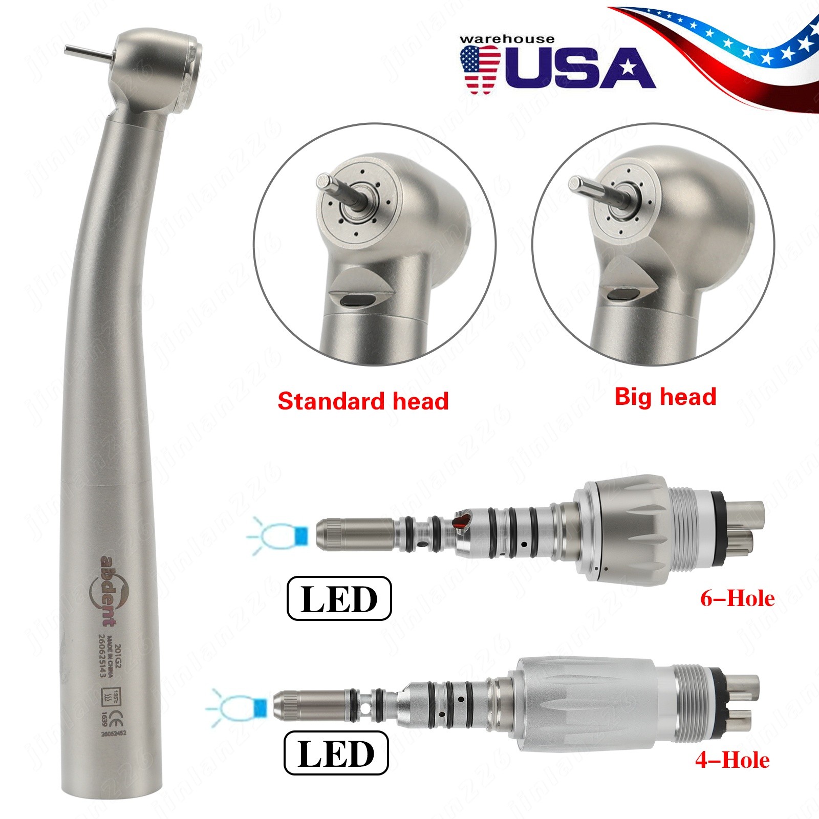 ABDENT Dental Air Turbine High Speed Handpiece Fiber Optic KaVo MULTIflex Lots