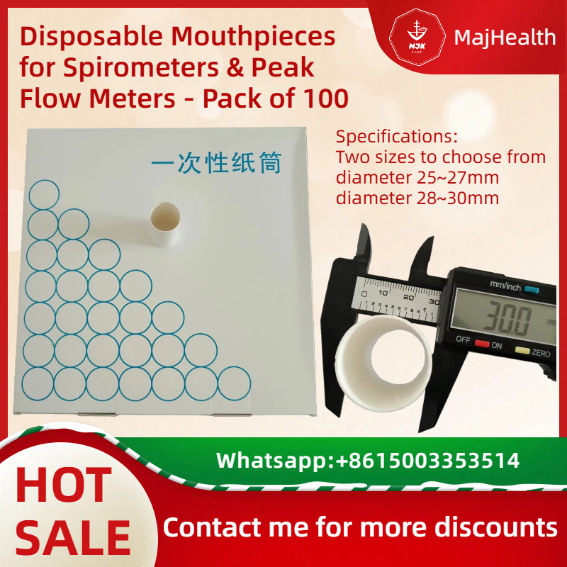 Disposable Mouthpieces for Spirometers & Peak Flow Meters – Pack of 100