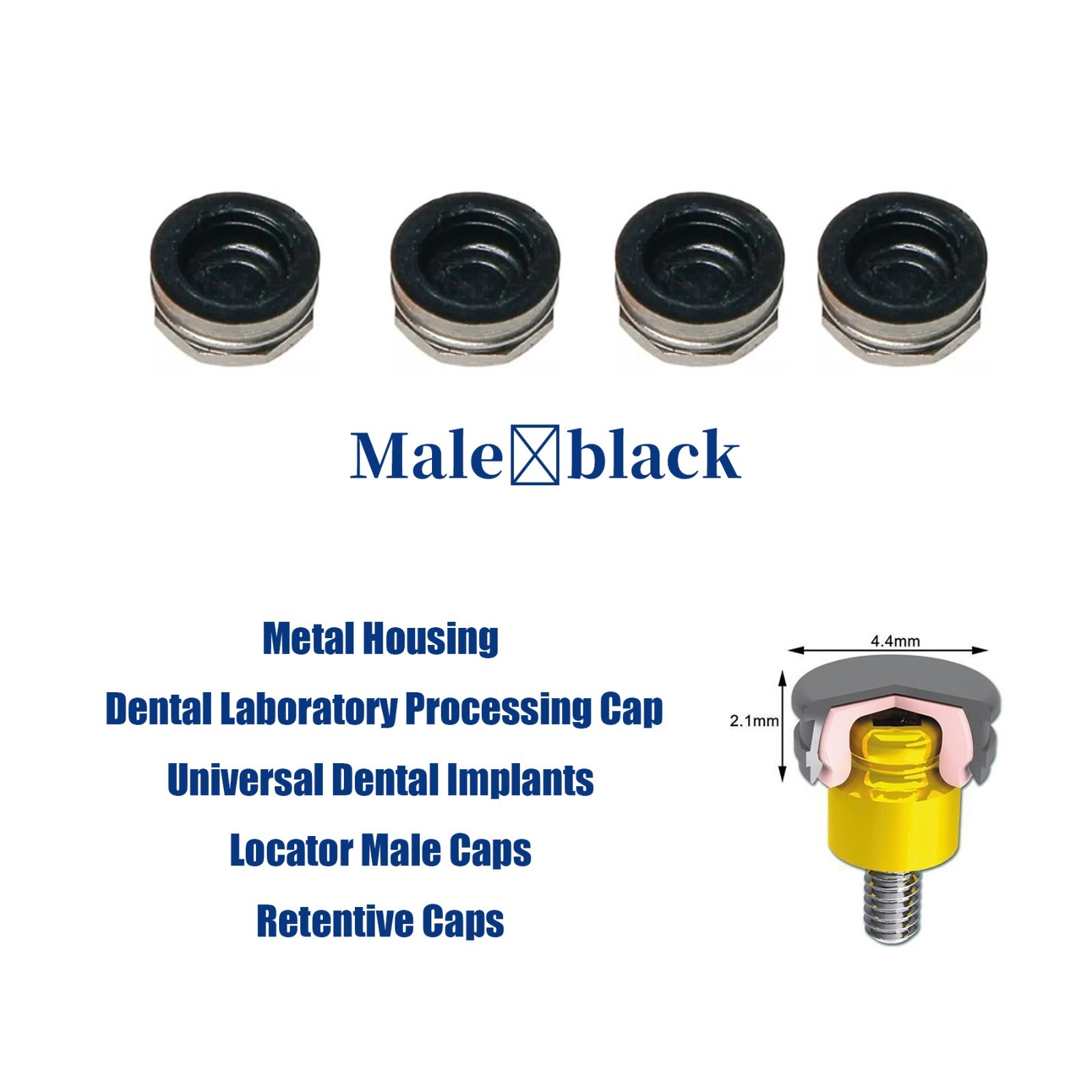 US Locator Abutment Zimmer Screw-Vent 3.5mm Overdenture Cap Implant Abutment