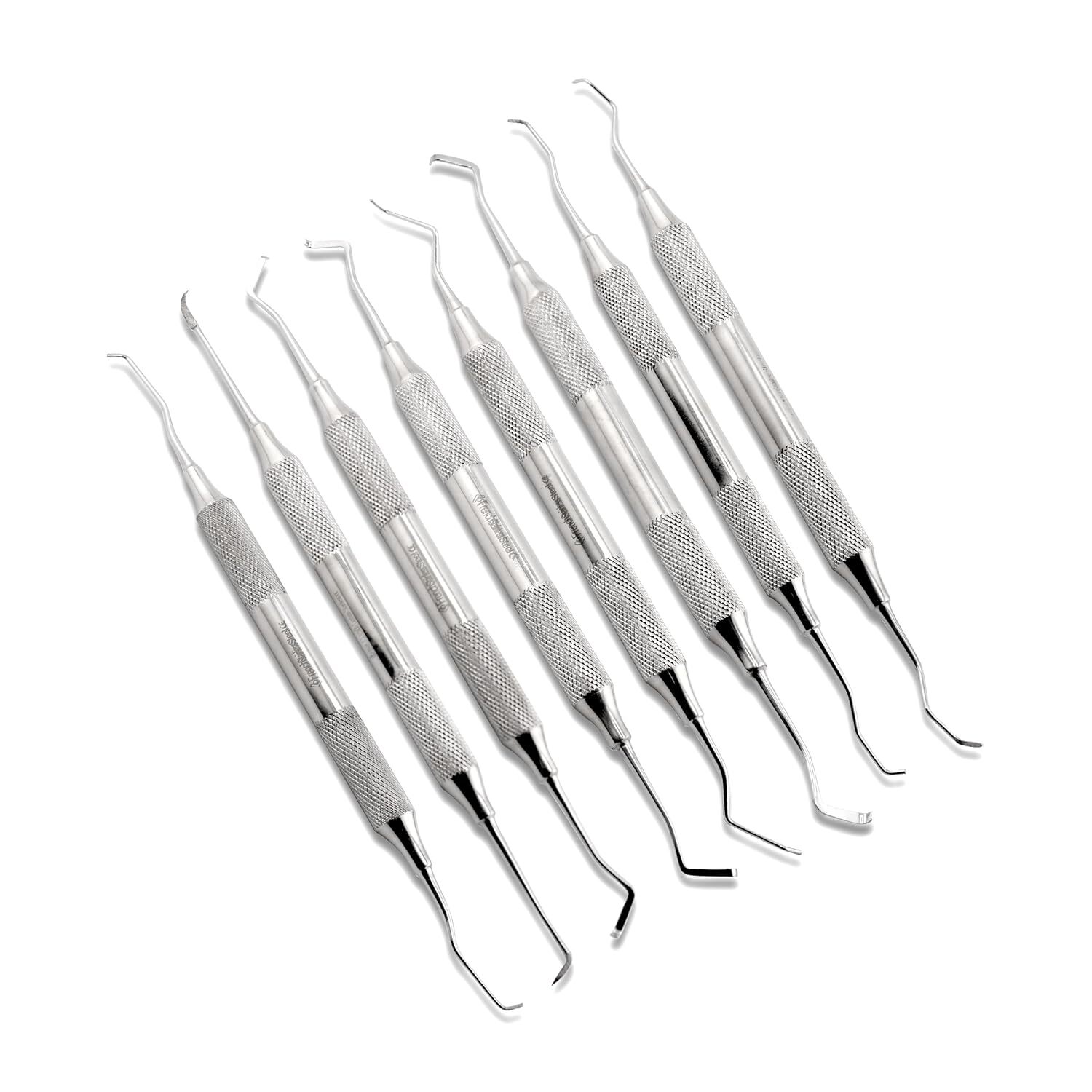 Set of 8 Cynamed Goldman Fox Dental Curettes and Sickle Scalers – Double Ended