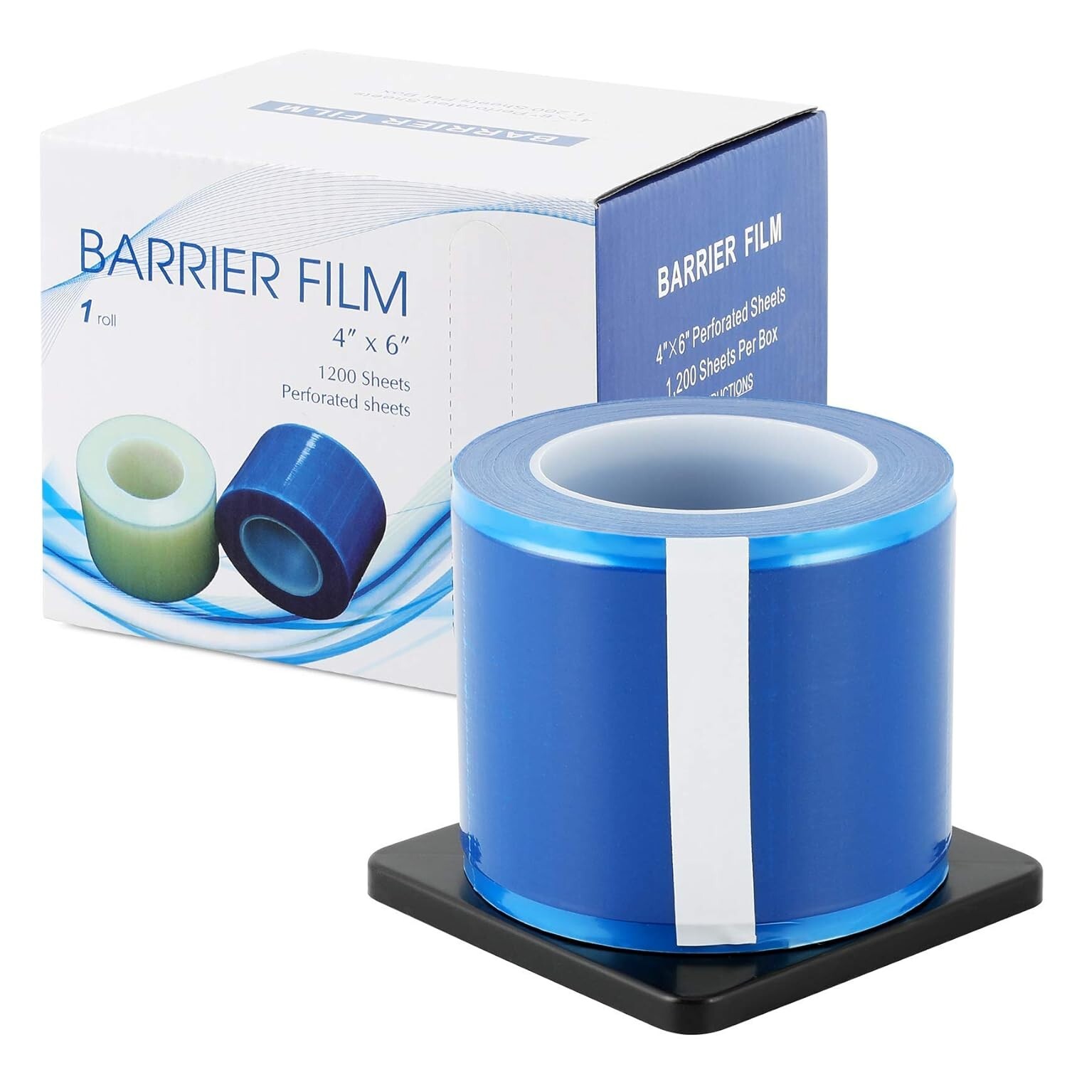 Barrier Film Tattoo Plastic Wrap Blue w/ Dispenser Box 4″ x 6″ 1 Roll 1200 Sheet