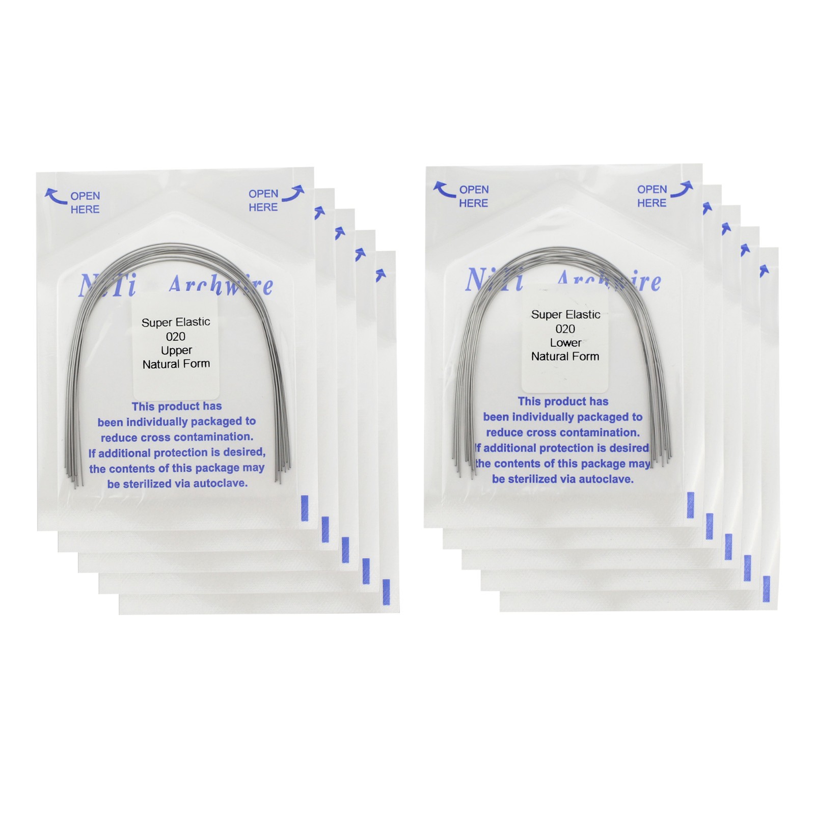 100 Pcs Orthodontic Arch Wire NiTi Archwire Ovoid Natural Form Round Rectangular