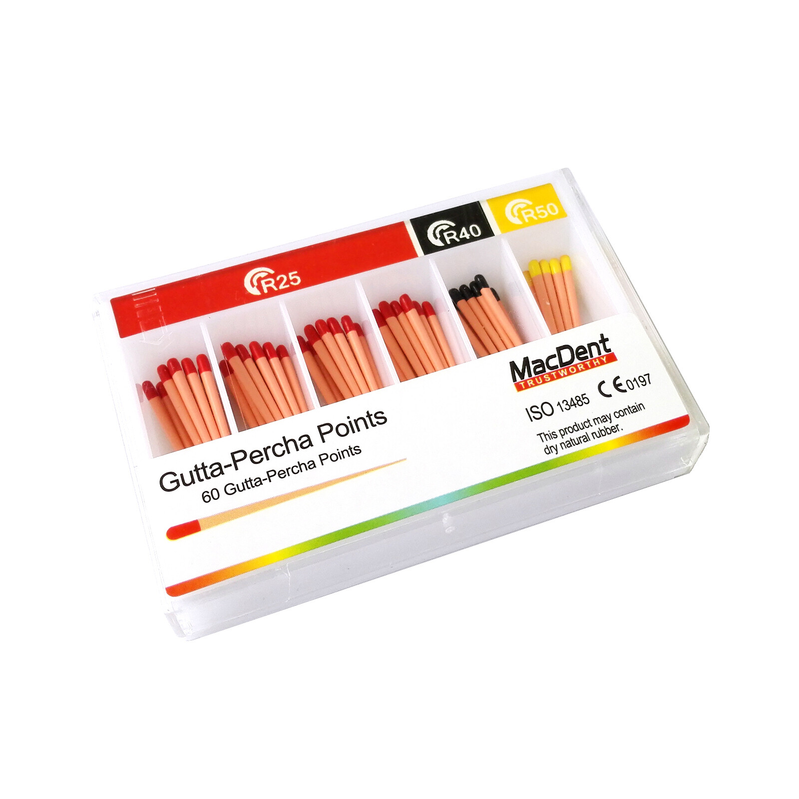 MacDent Dental Files Gutta Percha Points Absorbent Paper Tips R25 R40 R50