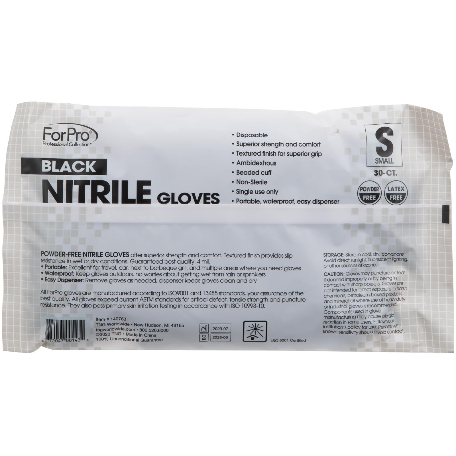 Llection Unisex Adult Black Color Nitrile