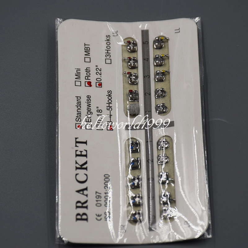 20 Pcs/Set Dental Orthodontic Standard Roth 0.22”Slot 345 Brackets Braces Metal