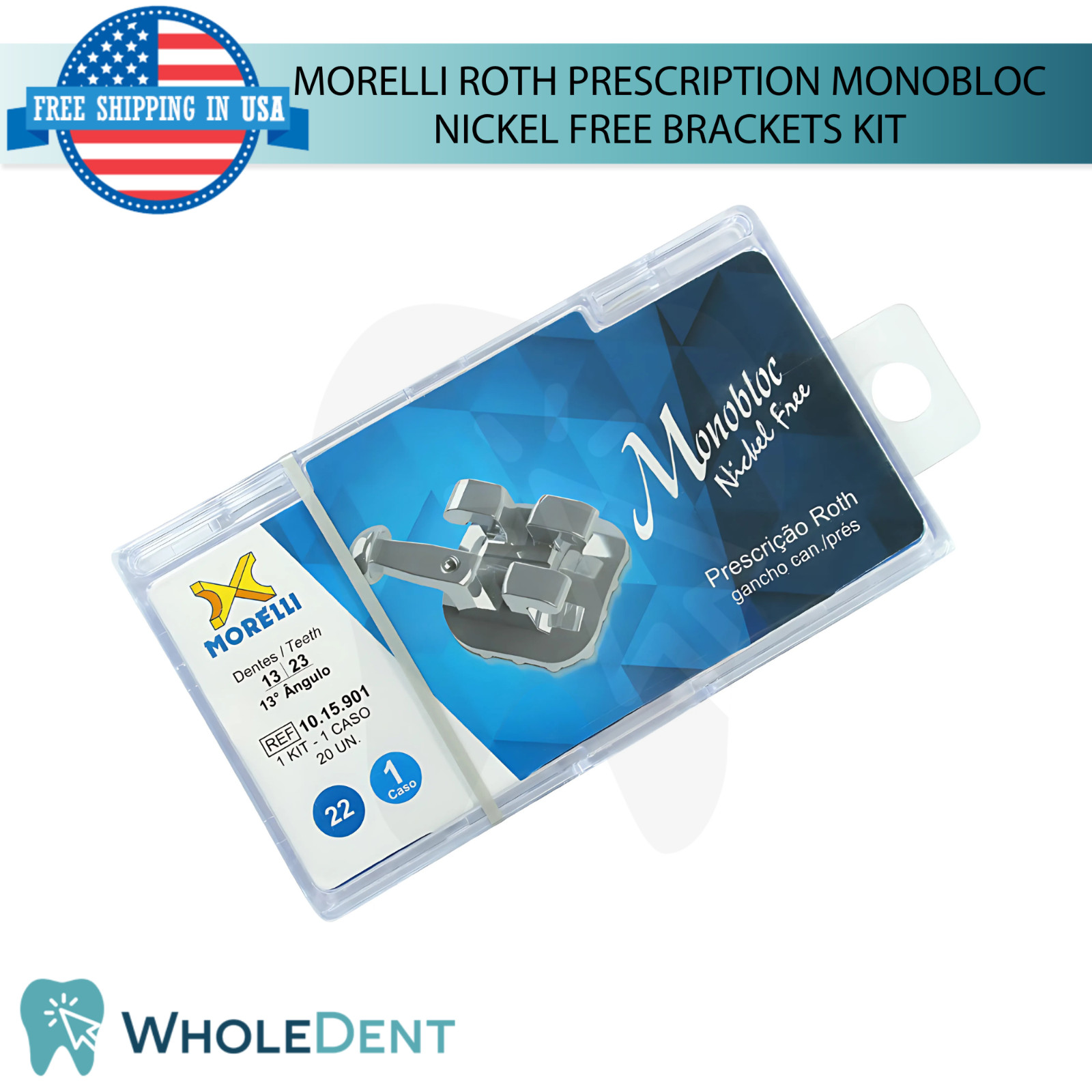 Orthodontic Dental Roth Prescription Monobloc Nickel Free Brackets Kit Morelli