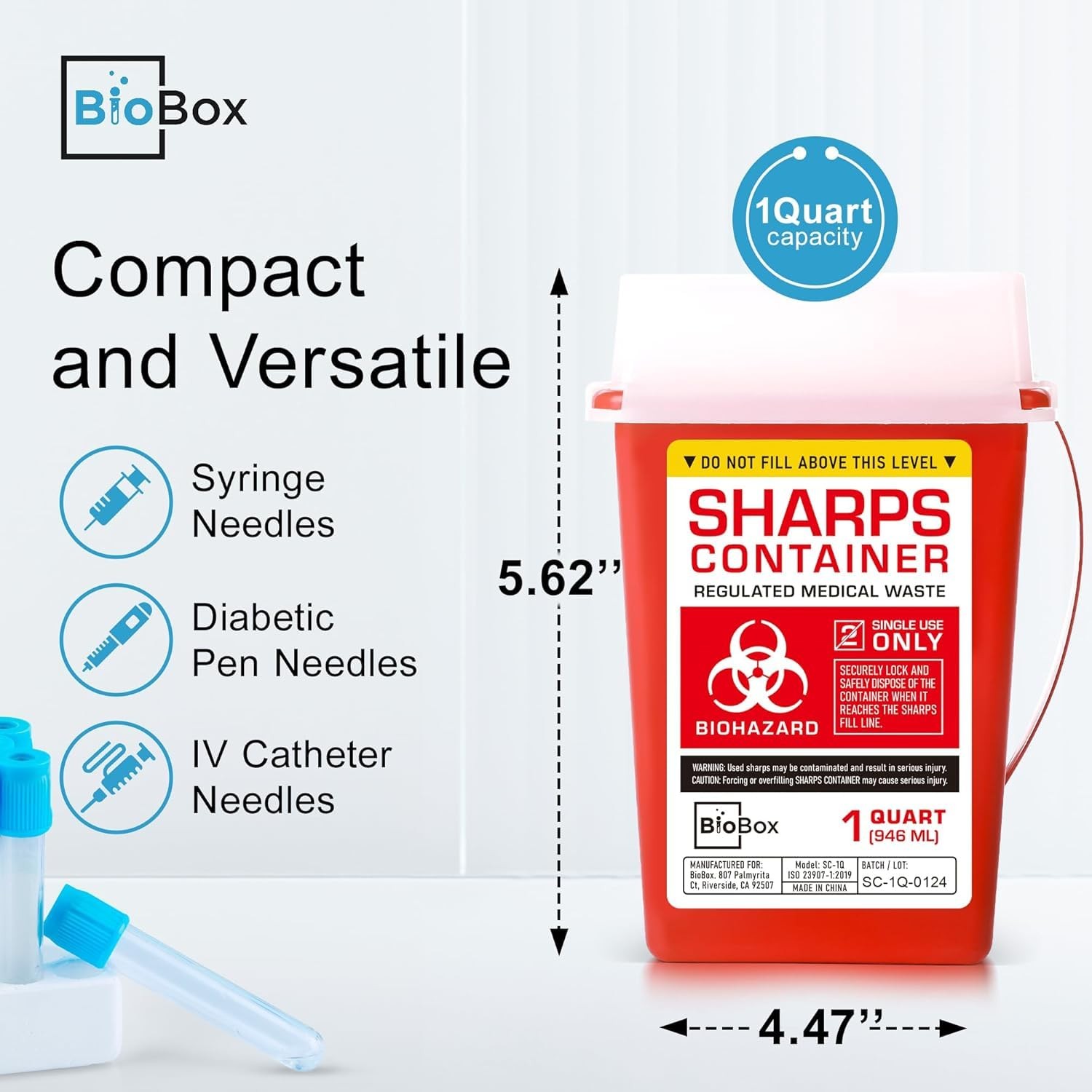 Sharps Container Small – Sharps Containers for Home Use and Labs – Portable N…